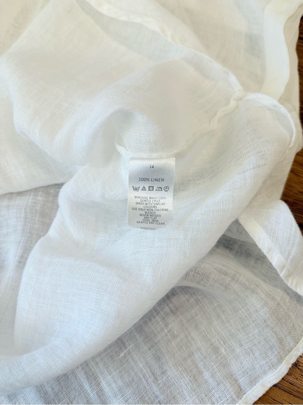 The White Label Company 100% Linen White Tunic Blouse US 10 - Picture 8 of 8